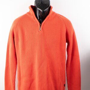 Angelo Litrico Women's XL Pullover Quarter Zip Mock Turtle Neck Orange